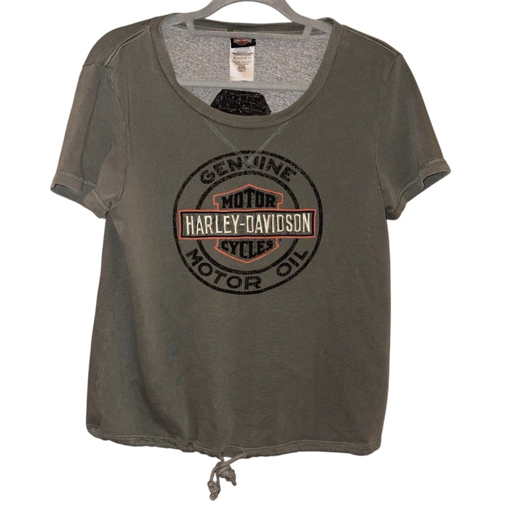 Harley Davidson Motorcycles Embroidered Short Sleeve Sweatshirt Shallotte, NC